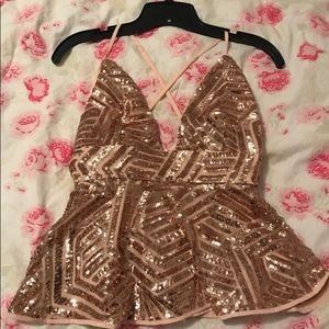 Rose gold sparkle top